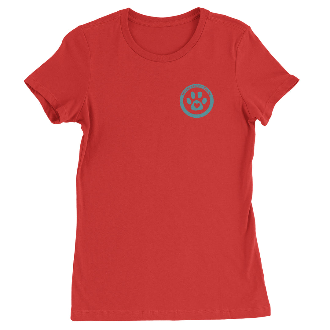 TLC To Love a Canine Dog Rescue Teal Womens T-shirt Red