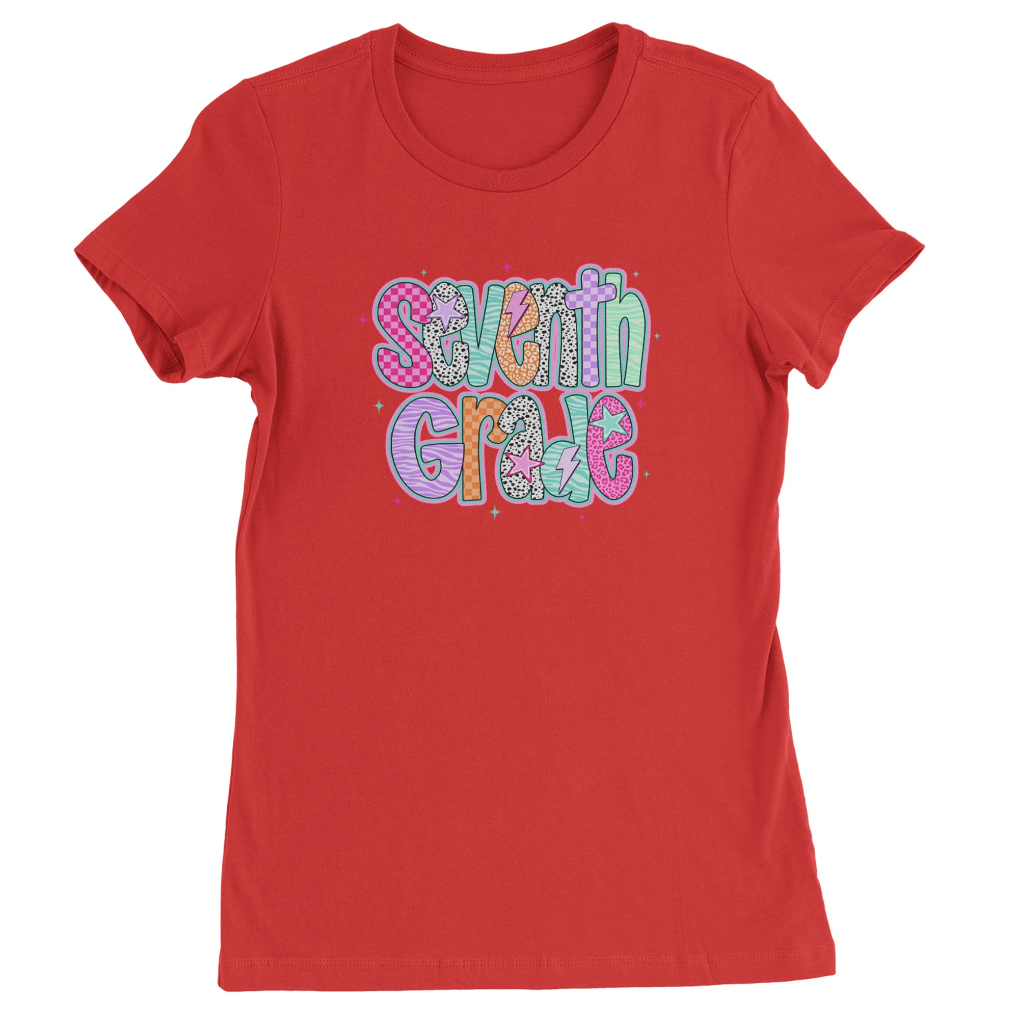 Seventh Grade Swagger Colorful Back to School Womens T-shirt Red
