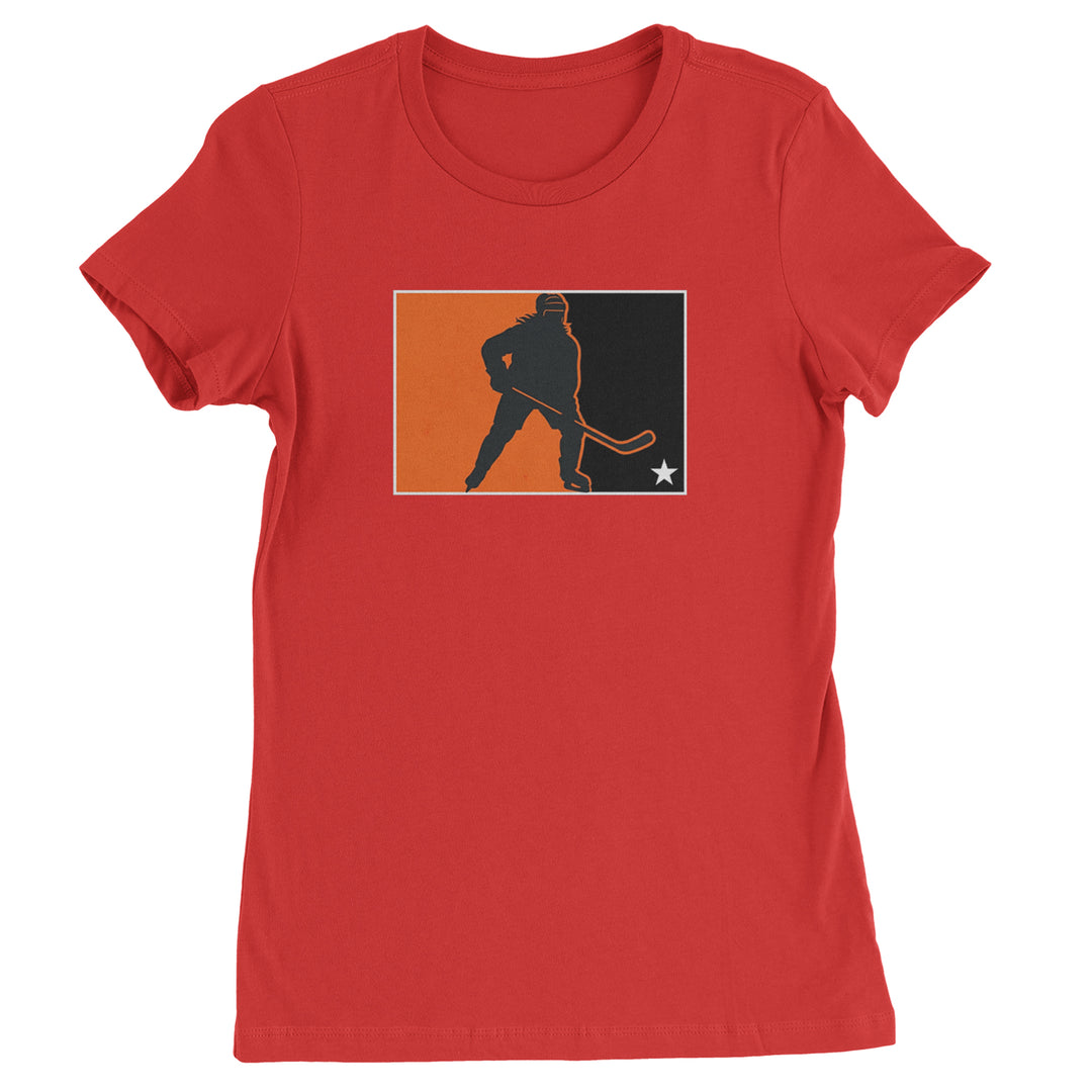 Hockey Enforcer Retro Vintage Womens T-shirt Red