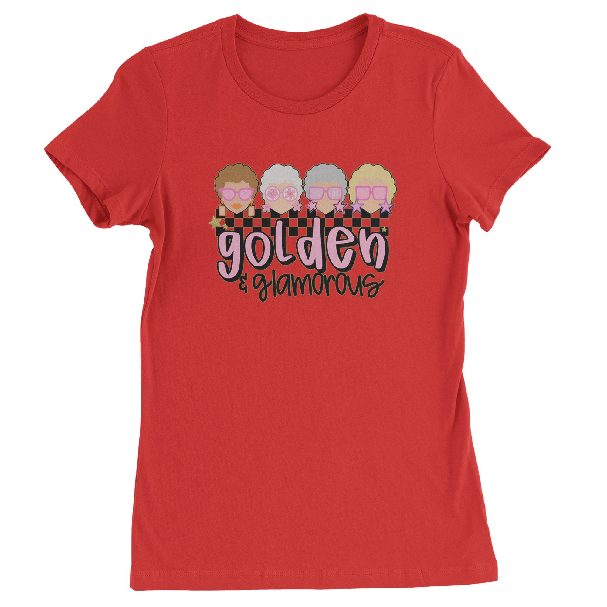 Golden And Glamorous Golden Girls Womens T-shirt Red