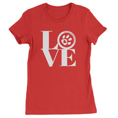 TLC LOVE Dog Rescue Womens T-shirt Red
