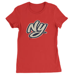 NYC New York City Grunge Street Womens T-shirt Red