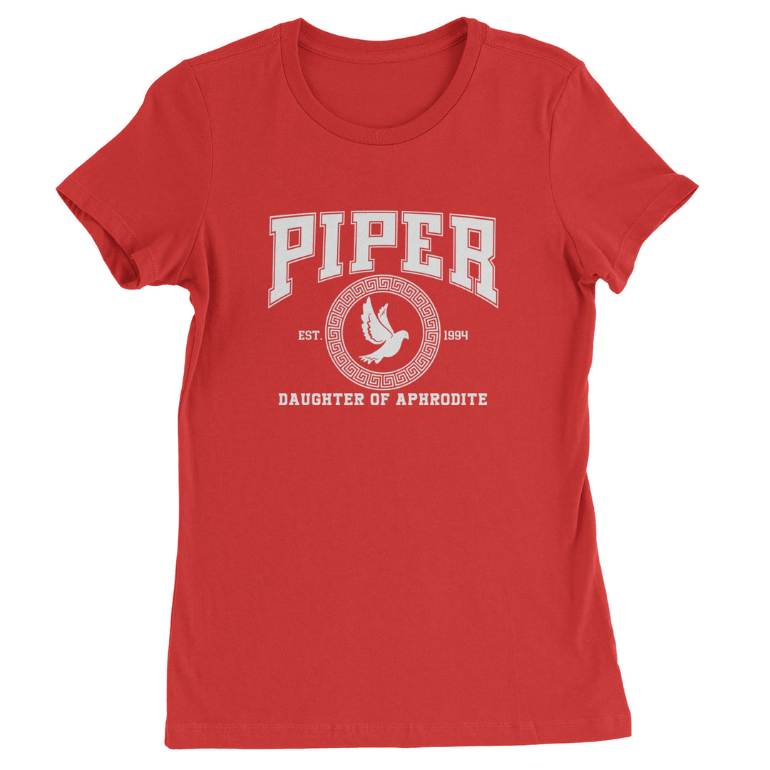Piper Daughter of Aphrodite Rebel Heart Womens T-shirt Red