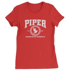 Piper Daughter of Aphrodite Rebel Heart Womens T-shirt Red