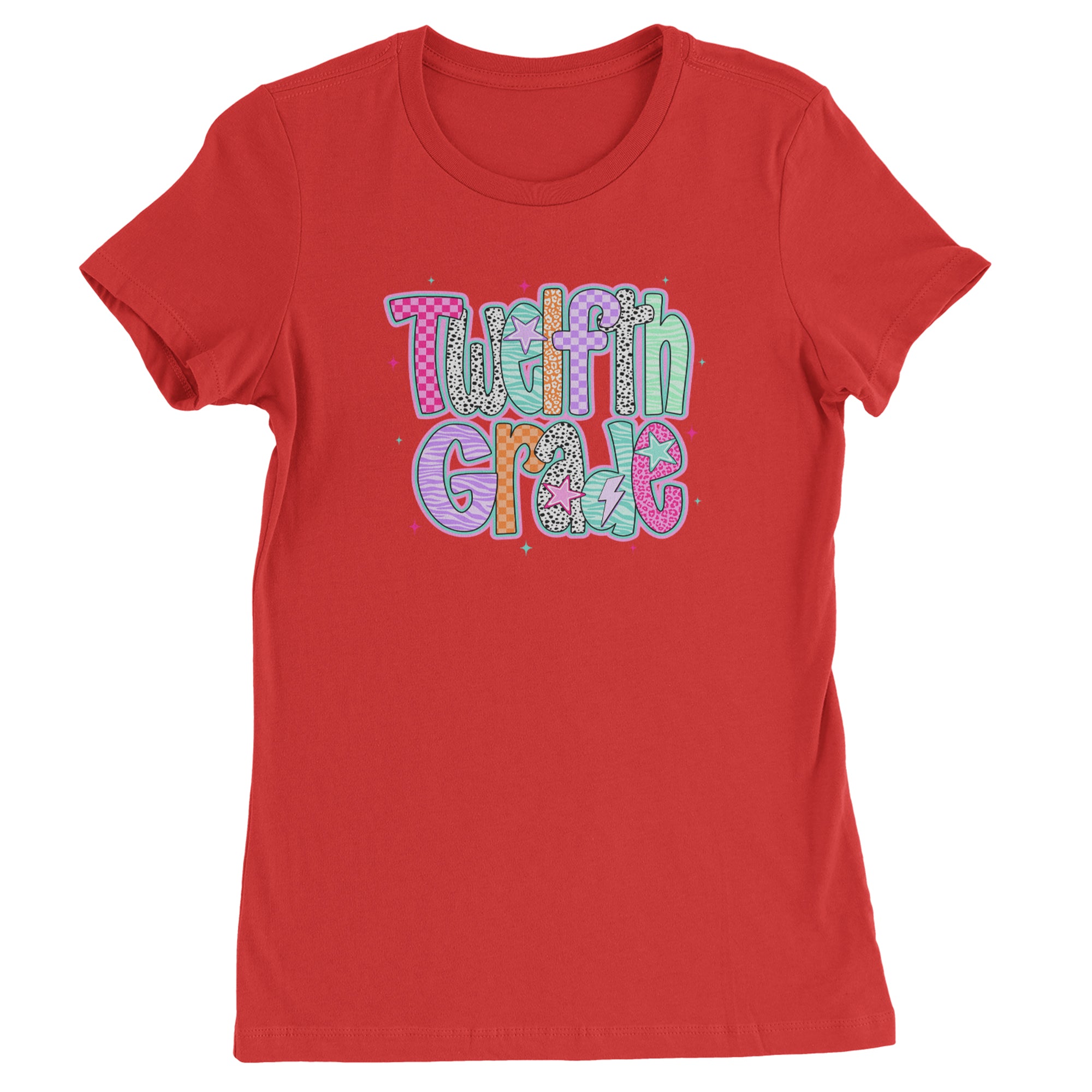Senior Year Colorful Back to School Womens T-shirt Red