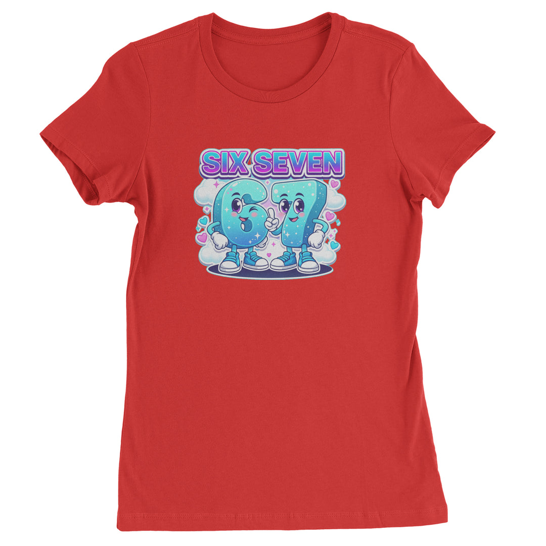 67 Six Seven Meme Kawaii Cloud Womens T-shirt Red