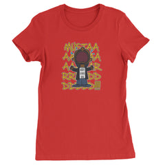 MUSTARD! Not Like Us Tv Off graphic on Women's Heavyweight Cotton T-Shirt in Red