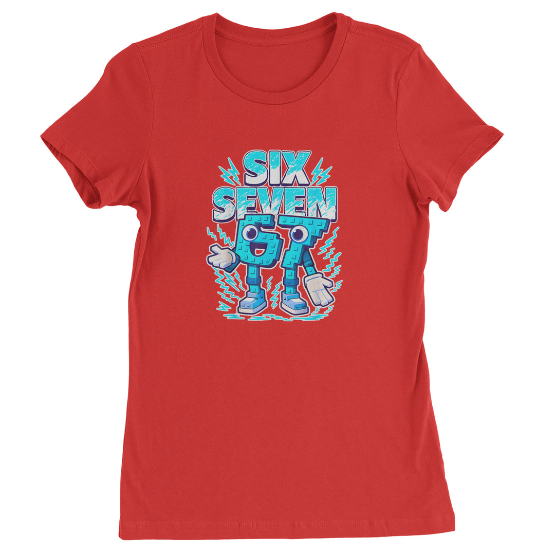 67 Brainrot Meme Slang Womens T-shirt Red