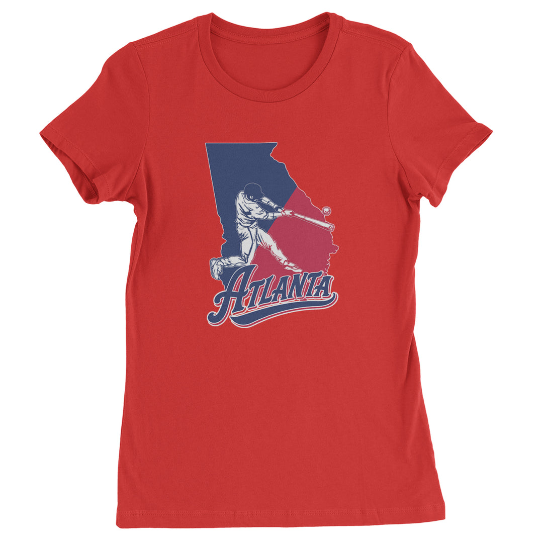 Atlanta Georgia Batter Up Womens T-shirt Red