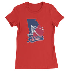 Atlanta Georgia Batter Up Womens T-shirt Red
