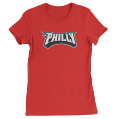 Philly Bold Block Throwback Womens T-shirt Red