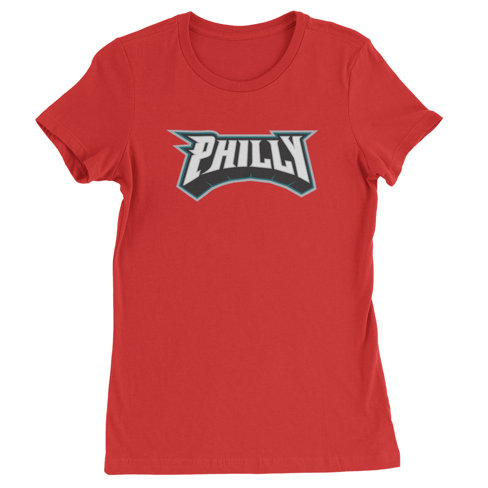 Philly Bold Block Throwback Womens T-shirt Red