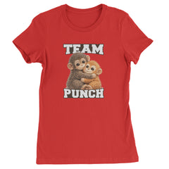 Team Punch Panchi-kun Monkey Womens T-shirt Red