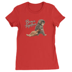 Punch Brave Together Stuffed Animal Womens T-shirt Red