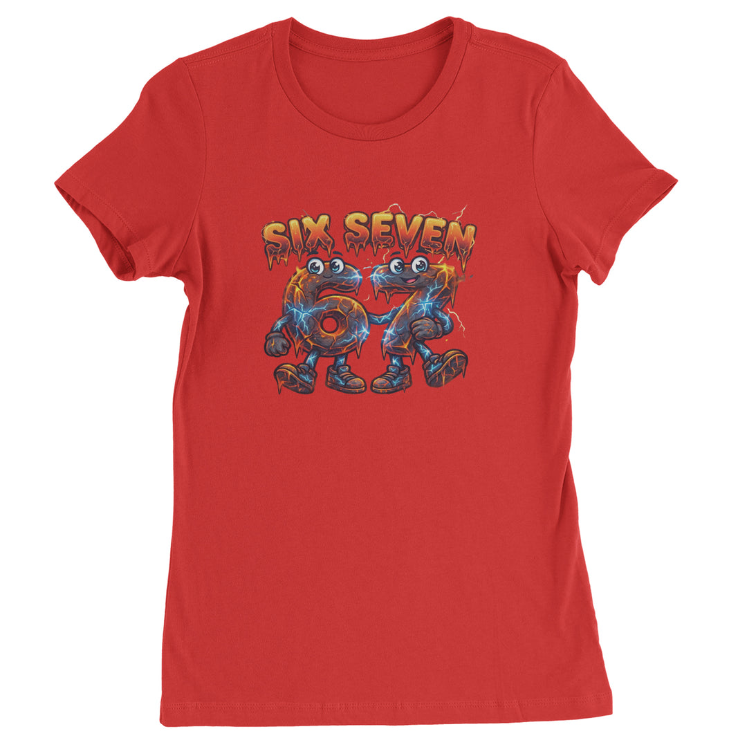 67 Lava Lightning Six Seven Meme Womens T-shirt Red