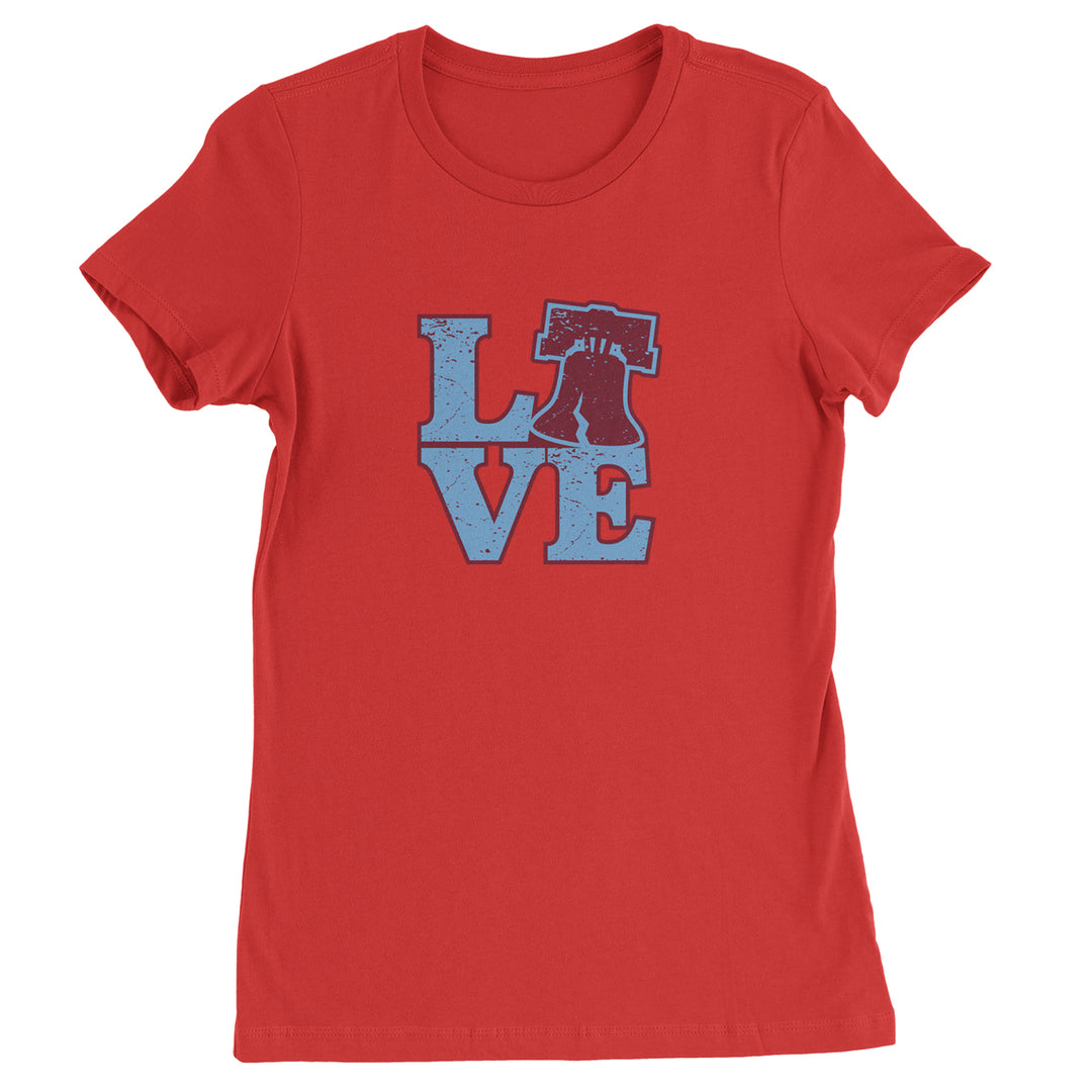 Love Philly Liberty Bell Womens T-shirt Red