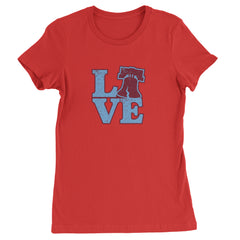Love Philly Liberty Bell Womens T-shirt Red