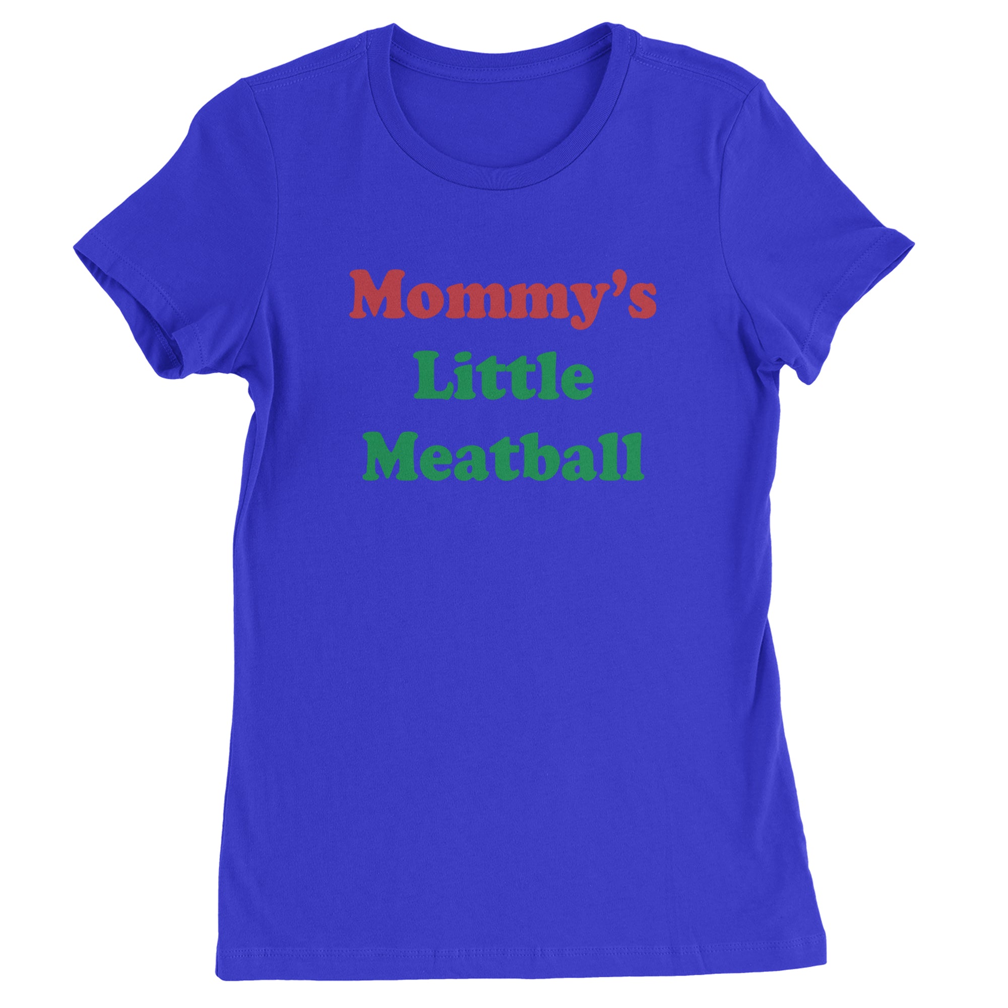 Mommy's Little Meatball Love Island Womens T-shirt Royal Blue