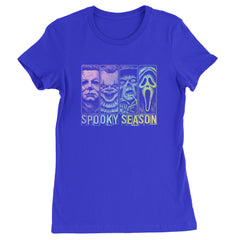 Spooky Season Horror Icons Halloween Womens T-shirt Royal Blue