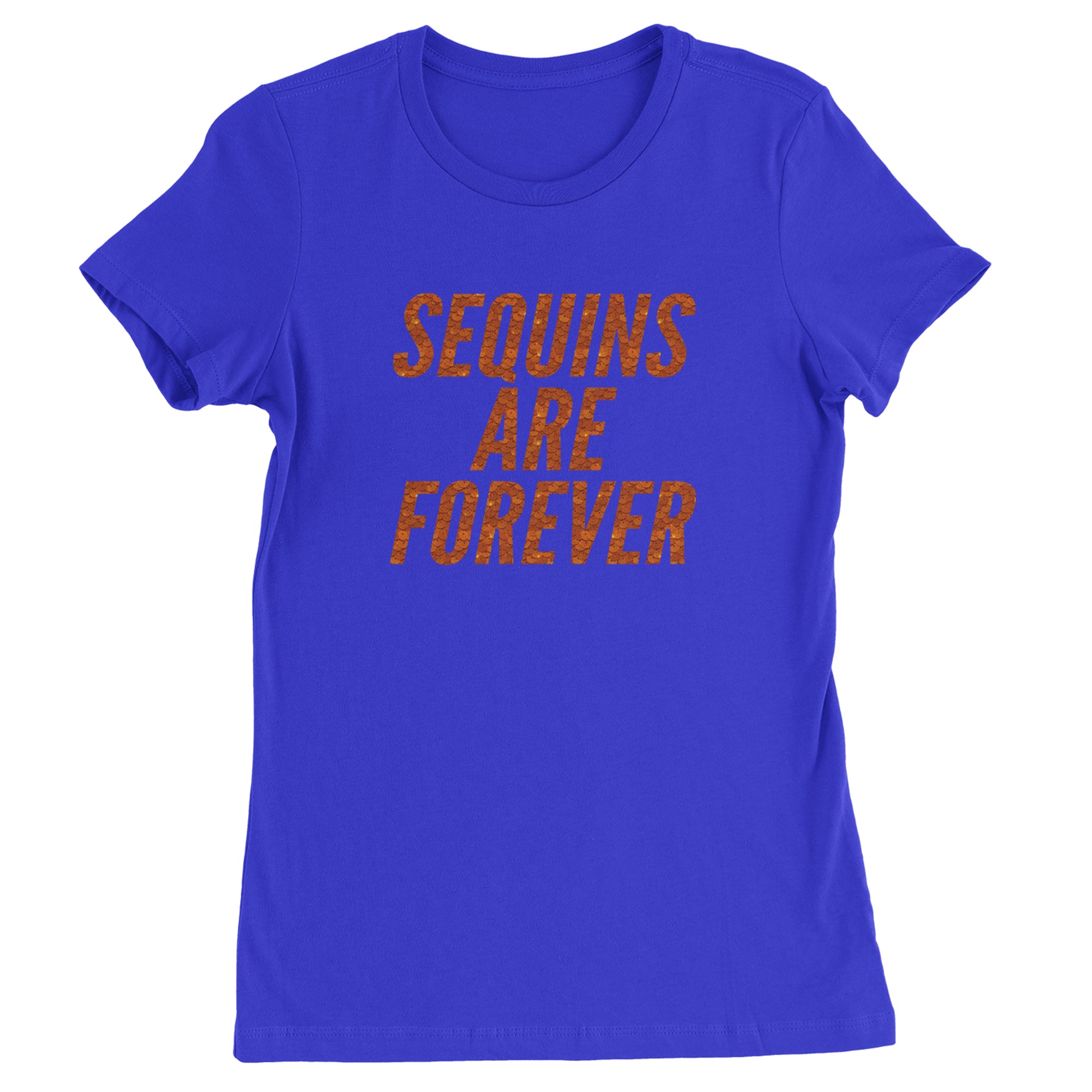 Sequins Are Forever Retro Glam Womens T-shirt Royal Blue