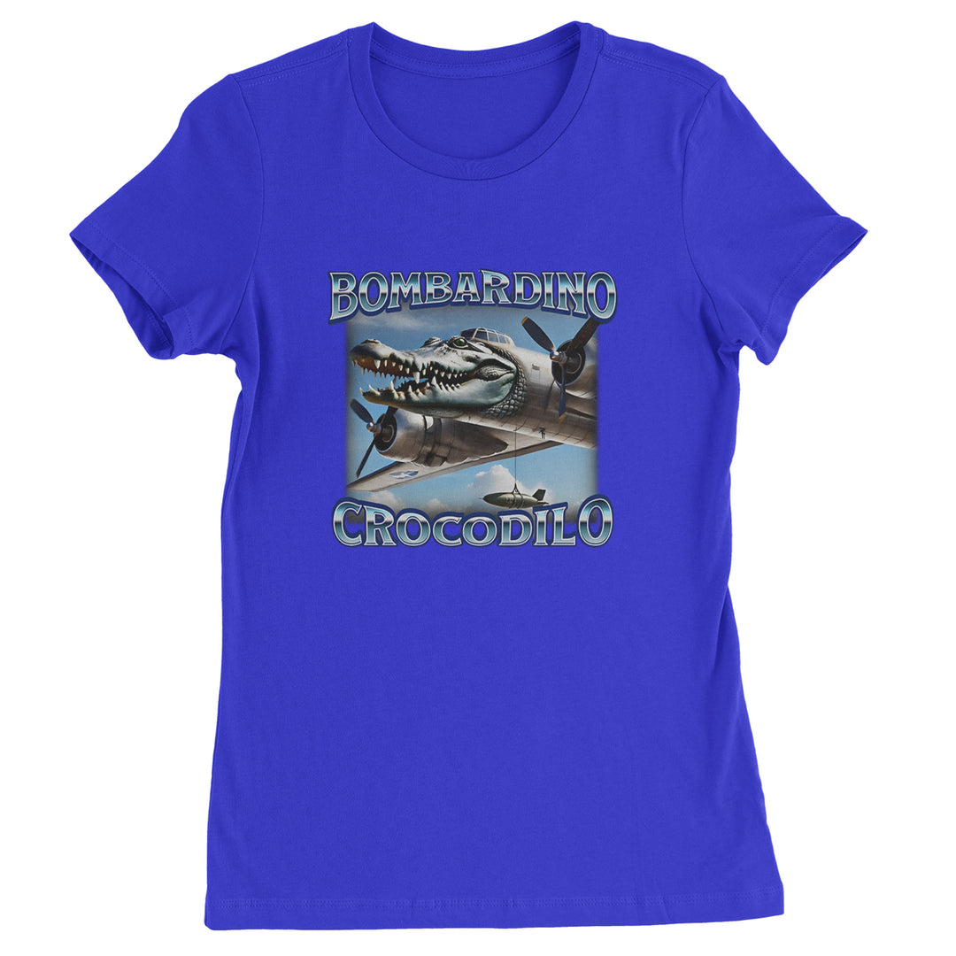Bombardino Crocodilo Brainrot Womens T-shirt Royal Blue