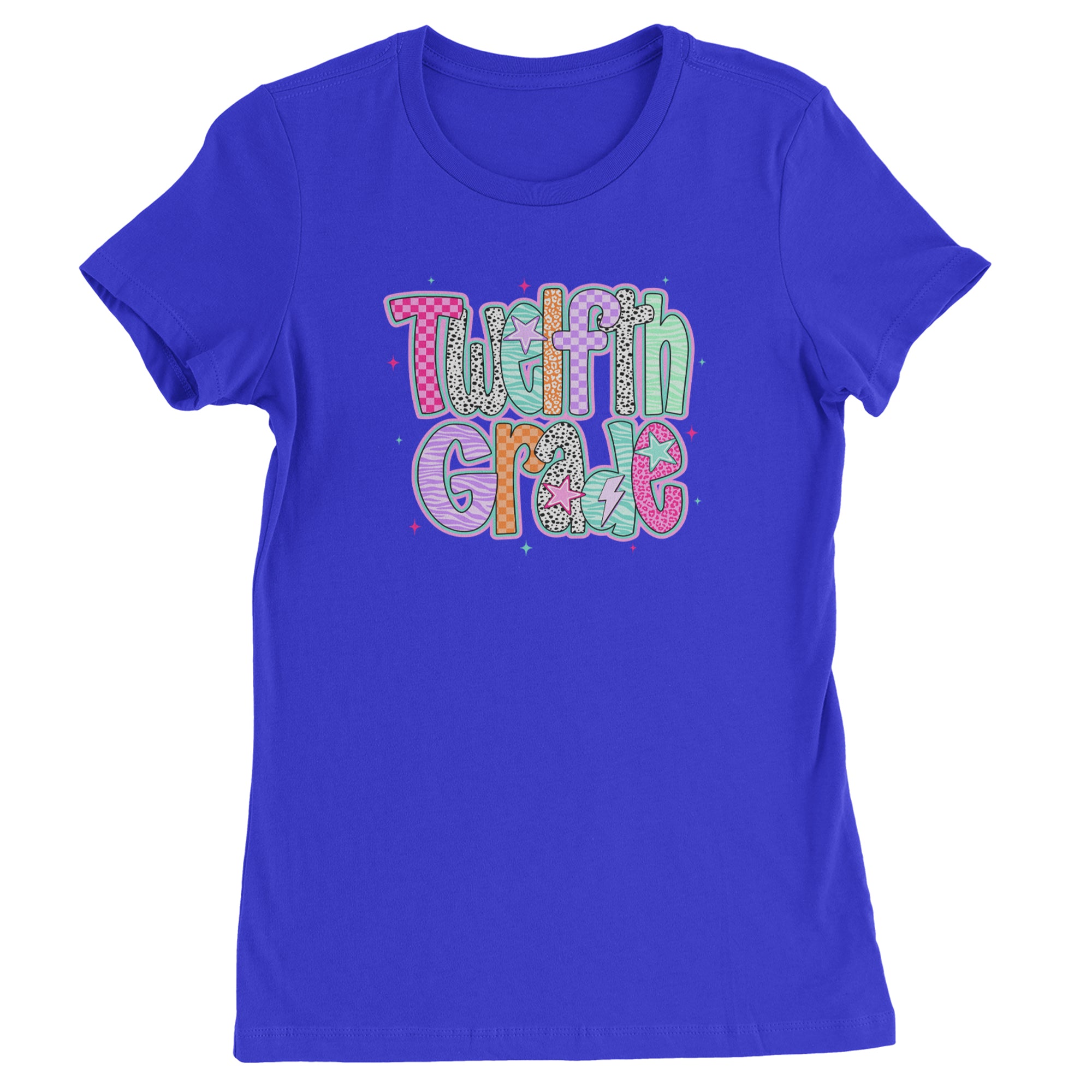 Senior Year Colorful Back to School Womens T-shirt Royal Blue