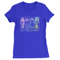 Spooky Season Cute Pastel Halloween Design Womens T-shirt Royal Blue