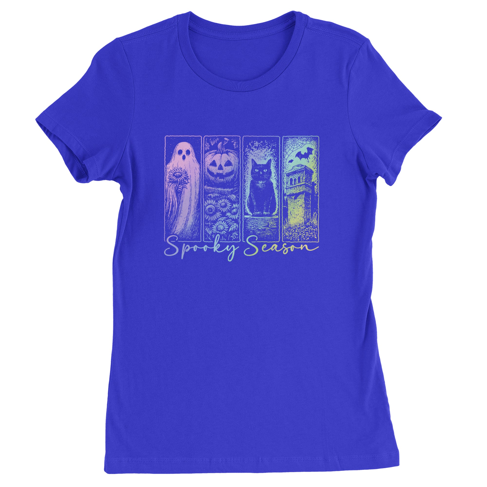 Spooky Season Cute Pastel Halloween Design Womens T-shirt Royal Blue