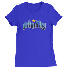 Skyline Philly Philadelphia Womens T-shirt Royal Blue