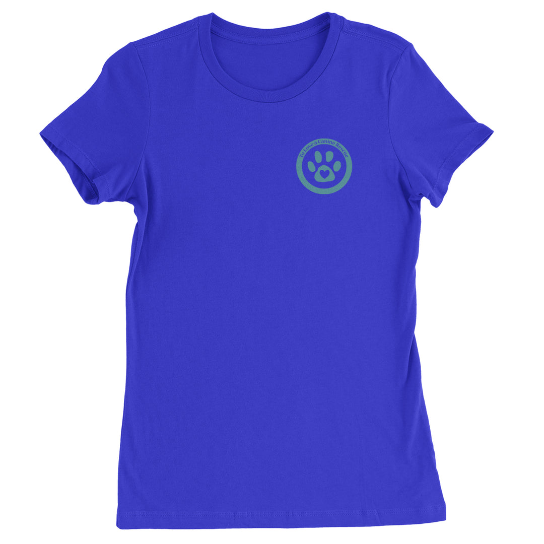 TLC To Love a Canine Dog Rescue Teal Womens T-shirt Royal Blue