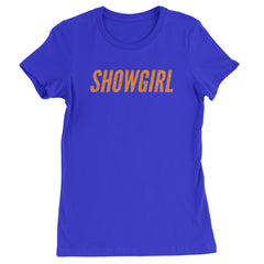 Showgirl Orange Glitter Womens T-shirt Royal Blue