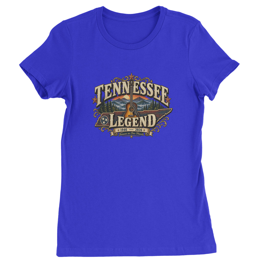 Tennessee Legend Country Music Dolly Womens T-shirt Royal Blue