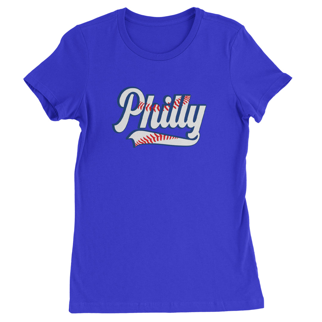 Philly Baseball Stitching Womens T-shirt Royal Blue