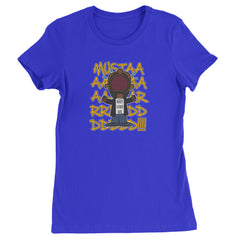 MUSTARD! Not Like Us Tv Off graphic on Women's Heavyweight Cotton T-Shirt in Royal Blue