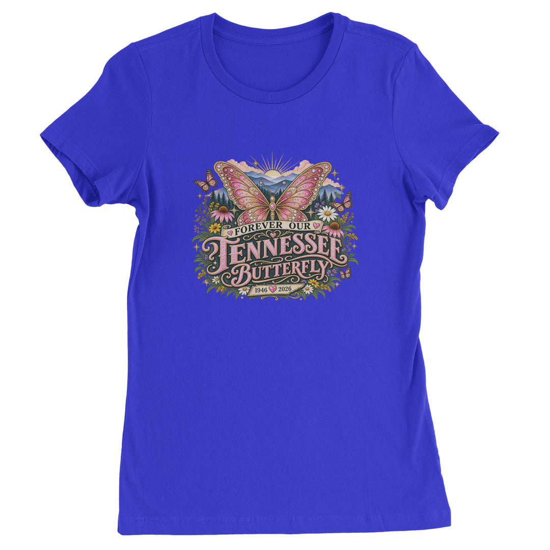 Forever Our Tennessee Butterfly Dolly Womens T-shirt Royal Blue