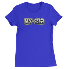 New York City 212 Area Code Skyline  Womens T-shirt Royal Blue