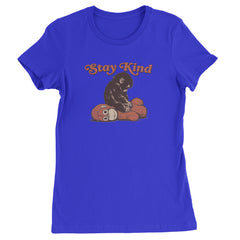 Punch Stay Kind Macaque Womens T-shirt Royal Blue