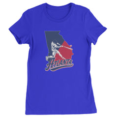 Atlanta Georgia Batter Up Womens T-shirt Royal Blue
