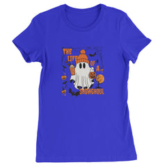 Life of a Showghoul Halloween Showgirl Vibes Womens T-shirt Royal Blue
