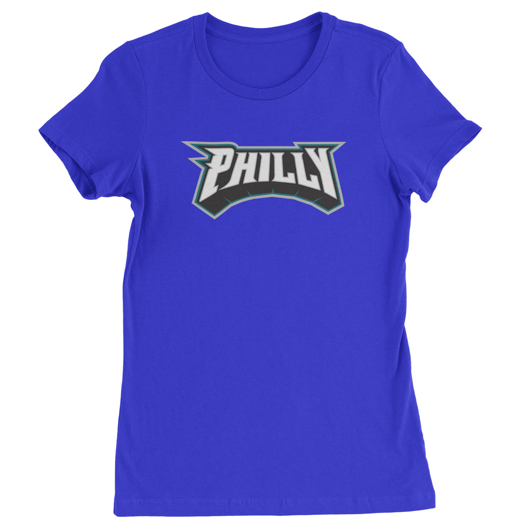 Philly Bold Block Throwback Womens T-shirt Royal Blue