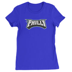 Philly Bold Block Throwback Womens T-shirt Royal Blue