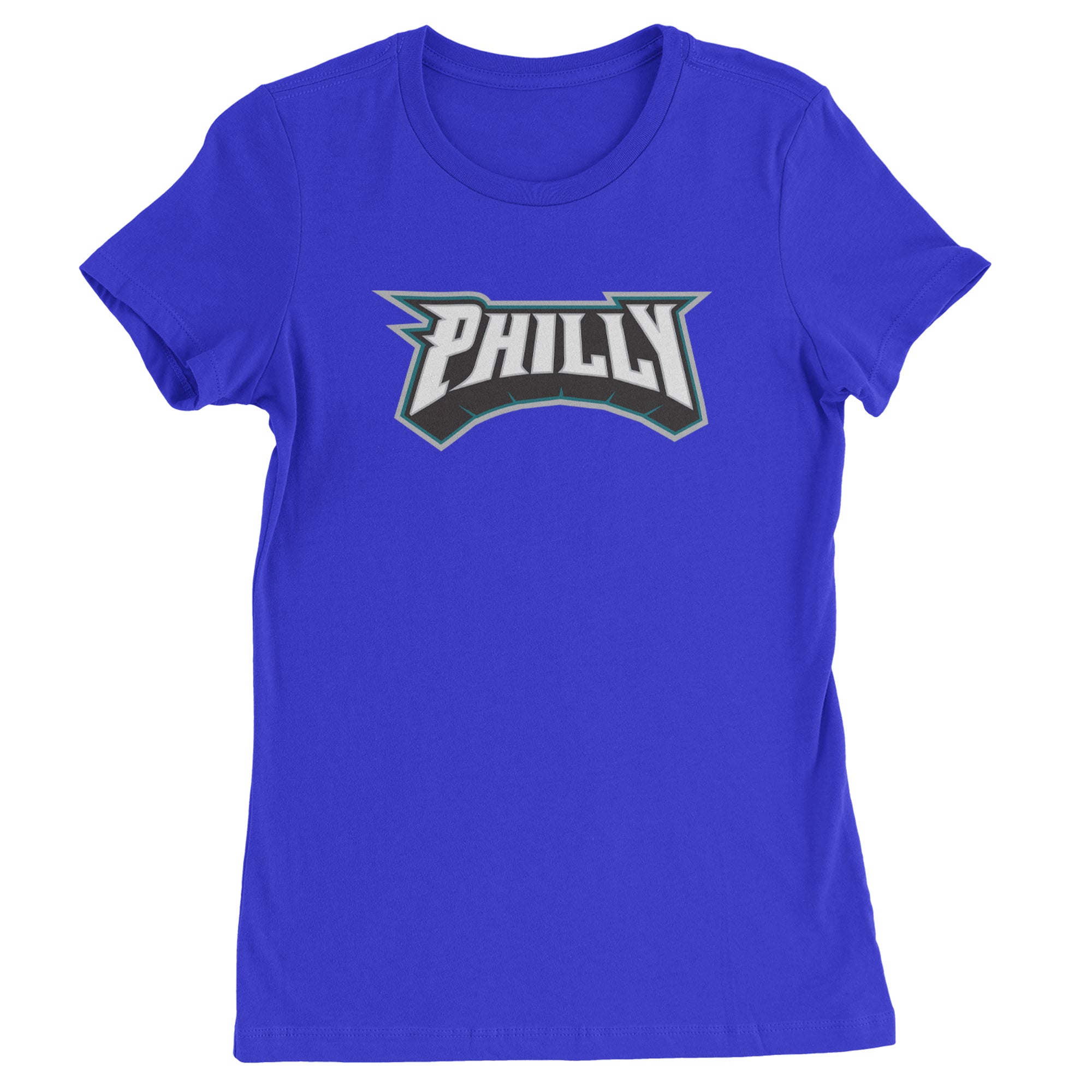 Philly Bold Block Throwback Womens T-shirt Royal Blue