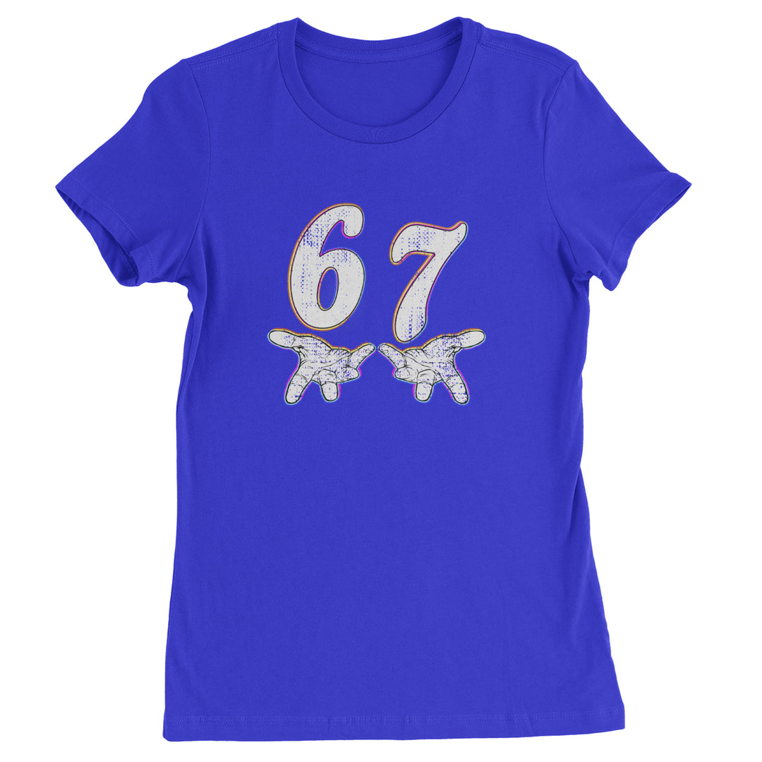 67 Hands Meme Viral Drill Womens T-shirt Royal Blue