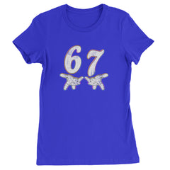 67 Hands Meme Viral Drill Womens T-shirt Royal Blue