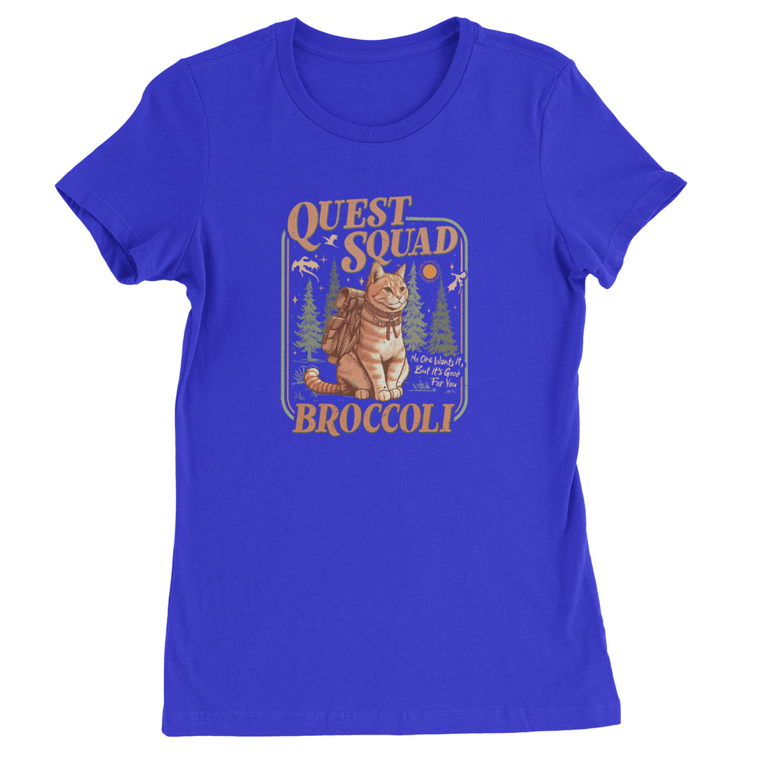 Quest Squad Broccoli Cat Fantasy Reader  Womens T-shirt Royal Blue