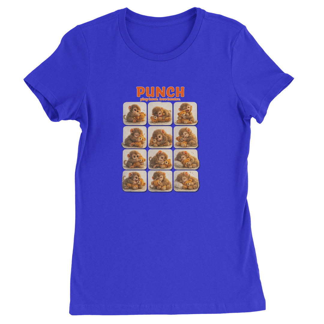 Punch Play Hard Love Harder Womens T-shirt Royal Blue