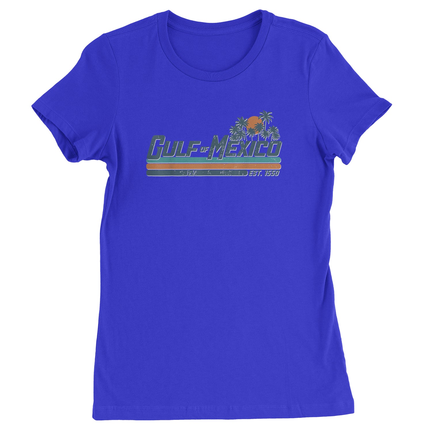 Gulf Of Mexico Established Year 1550 Womens T-shirt Royal Blue