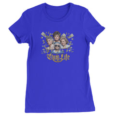 Golden Chain Thug Life Girls Womens T-shirt Royal Blue