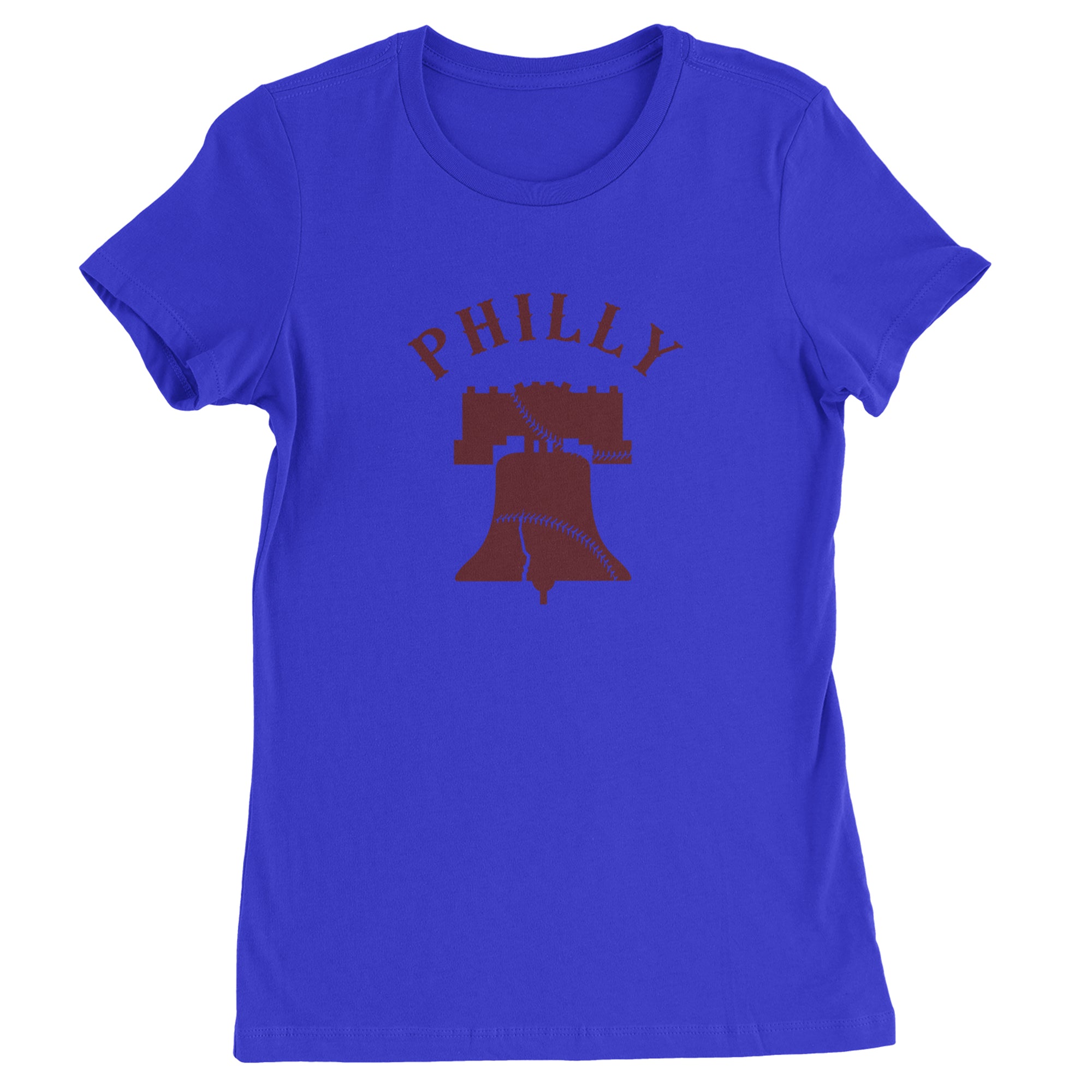 Philly Cracked Liberty Bell Womens T-shirt Royal Blue