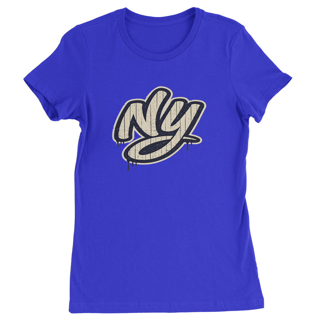NYC New York City Grunge Street Womens T-shirt Royal Blue